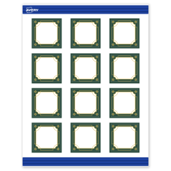 Avery® Printable Christmas Business Cards with Sure Feed® Technology, 2" x 2", Matte White With Green & Metallic Gold Border Design, Pack Of 120
