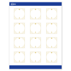 Avery® Printable Christmas Business Cards with Sure Feed® Technology, 2" x 2", Matte White With Metallic Gold Christmas Trees Design, Pack Of 120