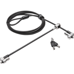 Kensington N17 Keyed Dual Head Laptop Lock for Wedge Shaped Slots - Security cable lock - 6 ft