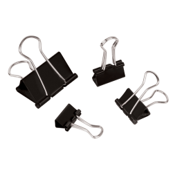 Office Depot® Brand Binder Clip Combo Pack, Assorted Sizes, Black, Pack Of 200 Clips