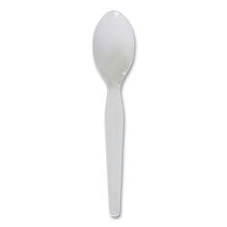 Boardwalk® Heavyweight Polystyrene Cutlery, Teaspoons, 6-3/16"L, White, Carton Of 1,000 Teaspoons