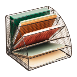 Mind Reader 6-Tier Fan-Shaped Desktop File Organizer, 11-1/4"H x 11-1/4"W x 13-3/4"D, Black, Total Qty 1