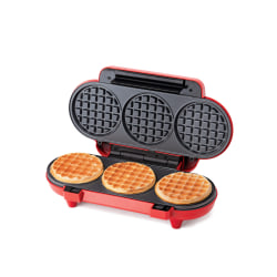 Betty Crocker Mini Multi-Waffle Maker, 7-1/2"H x 13-5/16"W x 3-15/16"D, Red