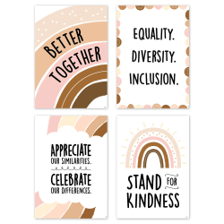 Creative Teaching Press Stand Together Inspire U Posters, 13-3/8" x 19", Set Of 4 Posters