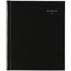AT-A-GLANCE DayMinder Premiere 2023 RY Monthly Planner, Hardcover, Black, Medium, 7" x 8 1/2"