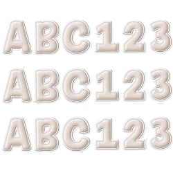 Eureka 4" Deco Letters, A Close-Knit Class Cream Felt, 179 Letters Per Pack, Set Of 3 Packs