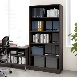 WorkPro® Motiva Tall 71"H 5-Shelf Bookcase, Storm Gray, Standard Delivery