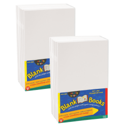 Hygloss Blank Paperback Books, 5.5" x 8.5", White, 10 Per Pack, Set Of 2 Packs