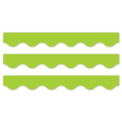 Creative Teaching Press EZ Border, 3" x 24" Strips, Core Decor Lime Wavy, 48 Feet Per Pack, Set Of 3 Packs