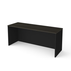 Bestar Pro-Concept Plus 72"W Narrow Computer Desk Shell, Deep Gray/Black