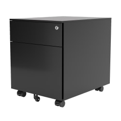 Fellowes® MP™ Series 20"D Vertical 2-Drawer Mobile Storage Pedestal File Cabinet, Black