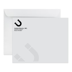 Gummed Seal, White Wove Open Side Catalog Mailing Envelopes, Black Ink, Custom 9" x 12", Box Of 500