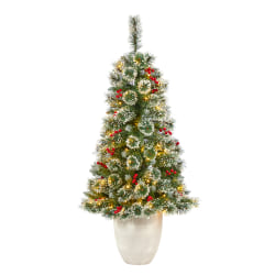 Nearly Natural Frosted Swiss Pine Artificial Christmas Tree, 50"H