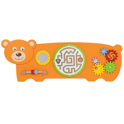 Learning Advantage Activity Wall Panel, Toddler Activity Center, 36"L x 12.75"H x 1.63"D, Bear