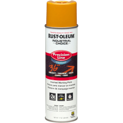 Rust-Oleum Industrial Choice M1800 System Water-Based Precision Line Inverted Marking Paint, 17 Oz, Caution Yellow, Pack Of 12 Cans