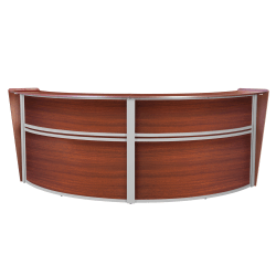 Regency Marque 125"W Double-Unit Reception Curved Desk Workstation, Cherry