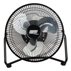 Seasons Comfort™ 3-Speed High-Velocity Heavy-Duty Floor Fan, 9-In., Black
