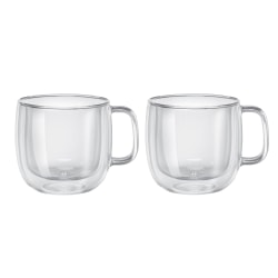 Zwilling Sorrento Plus Double Wall Glass Cappuccino Mug Set, 15 Oz, Clear, Set Of 2 Mugs