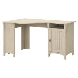 Bush Furniture Salinas 55"W Corner Desk With Storage, Antique White, Standard Delivery
