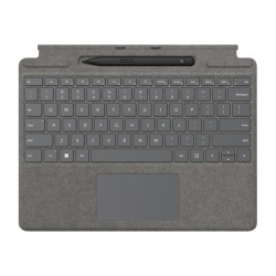 Microsoft Surface Pro Signature Keyboard - Keyboard - with touchpad, accelerometer, Surface Slim Pen 2 storage and charging tray - QWERTY - English - platinum - with Slim Pen 2 - for Surface Pro 8, Pro 9, Pro X