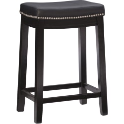 Linon Walker Backless Faux Leather Counter Stool, Black