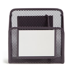 U Brands® Magnetic Locker Cup With Mirror, 5"H x 4-3/4"W x 2-7/16"D, Dusty Black