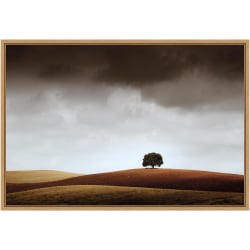 Amanti Art Distant Tree and Horizon by Alberto Merchan Framed Canvas Wall Art Print, 16"H x 23"W, Maple