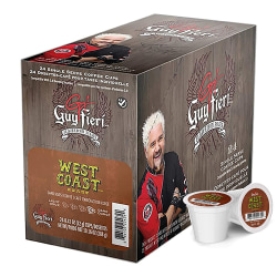 Guy Fieri Flavortown Roasts Single-Serve K-Cup Coffee, West Coast Roast, Box Of 24 Pods