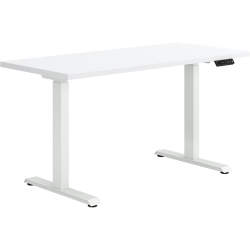 HON® Coze Worksurface With Coordinate Height-Adjustable Base, 54"W, Designer White/White