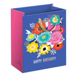 Lady Jayne Gift Bag With Tissue Paper And Hang Tag, Small, Birthday Vibrant Florals