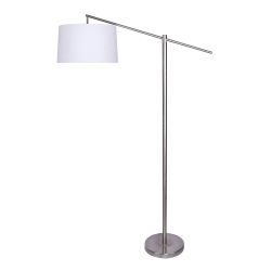 LumiSource Casper Floor Lamp, 69"H, Off-White/Brushed Nickel
