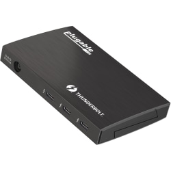 Plugable 4-Port Thunderbolt 4 Hub - Connect & Charge on Each Downstream TBT4 / USB4 Port, Add Single 8K / Dual 4K Displays, Mac & Windows, 60W Charging, Driverless