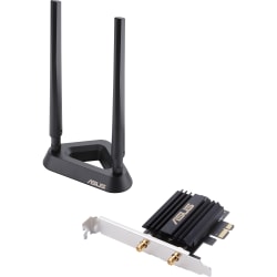 Asus PCE-AX58BT IEEE 802.11ax Bluetooth 5.0 Wi-Fi/Bluetooth Combo Adapter for Desktop Computer - PCI Express x1 - 2.93 Gbit/s - 2.40 GHz ISM - 5 GHz UNII - Plug-in Card