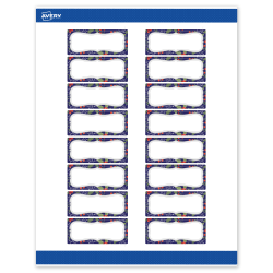 Avery® Printable Christmas Address Labels With Sure Feed® Technology, 94201, Rectangle, 1" x 2-5/8", Matte White/Navy Border/Metal Silver, 160-PK