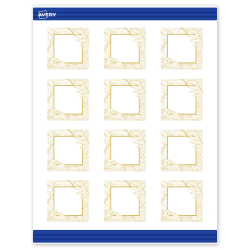 Avery® Printable Cards With Sure Feed® Technology, 2" x 2", Matte White With Gold Florals, Pack Of 120