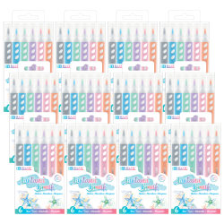BAZIC Products Brush Markers, Pastel Colors, 6 Per Pack, Set Of 12 Packs