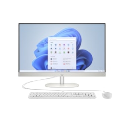 HP 24-cr0046 All-in-One Desktop PC, 23.8" Screen, AMD Athlon Gold, 4GB Memory, 256GB Solid State Drive, Windows® 11 Home