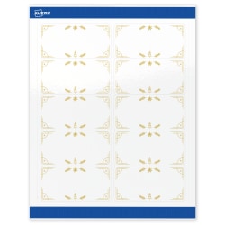 Avery® Printable Christmas Shipping Labels With Sure Feed® Technology, 94207, Rectangle, 2" x 4", Glossy White/Metal Gold Christmas Trees, 100-PK