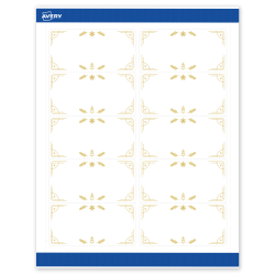 Avery® Printable Christmas Shipping Labels With Sure Feed® Technology, 94207, Rectangle, 2" x 4", Matte White/Metal Gold Christmas Trees, 100-PK