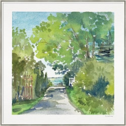 Amanti Art The Lane And Sea by Patricia Shaw Wood Framed Wall Art Print, 41"W x 41"H, White