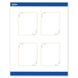 Avery® Print-To-The-Edge Labels With Sure Feed® Technology, S00-DN3-PRWMP10, Rectangle, 4" x 3-1/3", Matte White, Preprinted Green Florals with Gold Dots Design, Pack Of 40