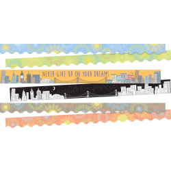 Barker Creek Double-Sided Border Strips, City Views, Set Of 38 Strips