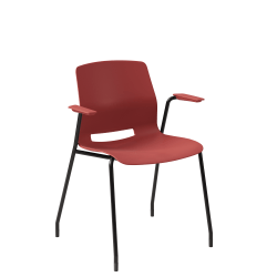 KFI Studios Imme Stack Chair With Arms, Coral/Black