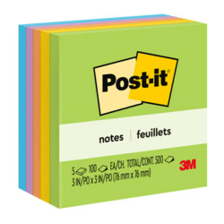 Post-it® Notes, 3" x 3", Floral Fantasy Collection, Pack Of 5 Pads