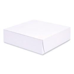 SCT® Paper Bakery Boxes, 2-1/2"H x 9"W x 9"D, White, Carton Of 250 Boxes