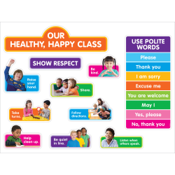 Scholastic® Teacher's Friend Our Healthy Happy Class Bulletin Board Set, Preschool - Grade 2