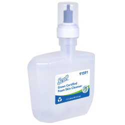 Scott® Green Certified Foam Hand Soap, Unscented, Ecologo, 1.2 L E-Cassette Bottles, Case Of 2 Refills