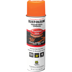 Rust-Oleum Industrial Choice M1600 System Solvent-Based Precision Line Inverted Marking Paint, 17 Oz, Fluorescent Orange, Case Of 12 Cans