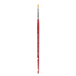 Silver Brush Golden Natural Series Paint Brush 2002S, Size 2, Bright, Natural and Synthetic Blend, Red