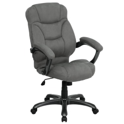 Flash Furniture Ergonomic Microfiber High-Back Chair, Gray/Black/Titanium